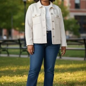 Dex Cream Bouclé Utility Jacket